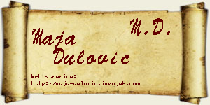 Maja Dulović vizit kartica